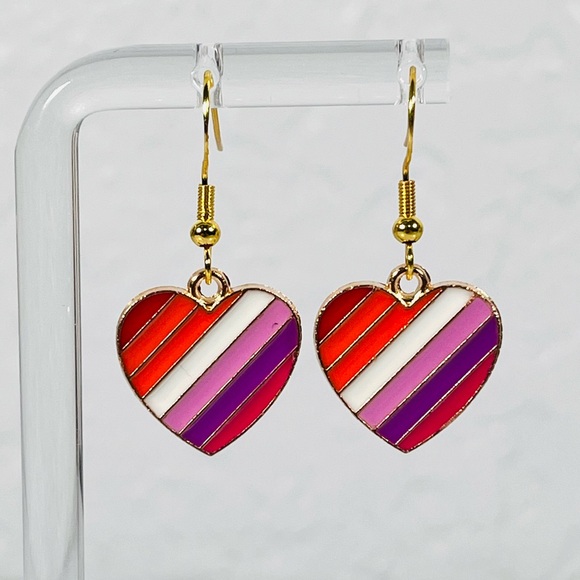 Hand Crafted Jewelry - Multicolor Heart Earrings